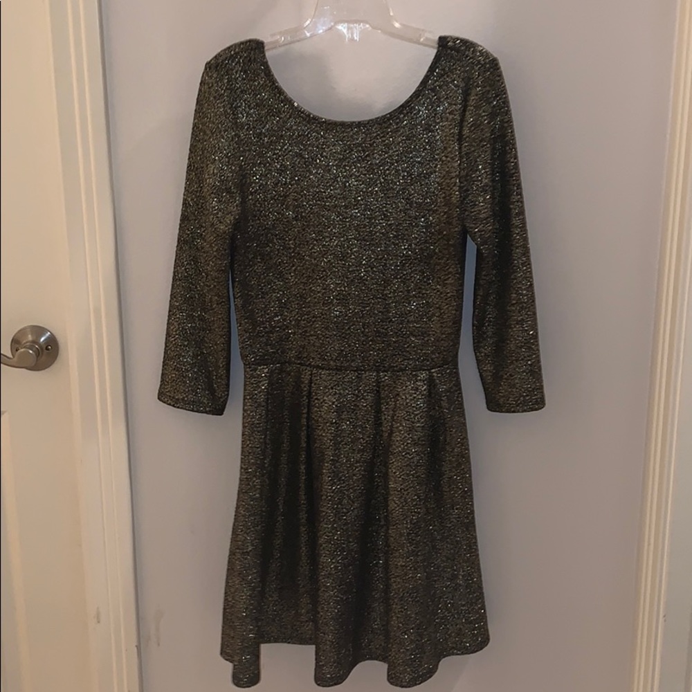 Black with gold threading mini dress